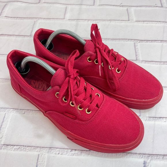 VANS All Red Canvas low top Skate Shoes - Picture 3 of 10